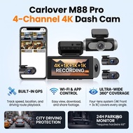 Carlover M88 Pro 4K 4 Channel Dash Cam WiFi GPS 360° Car DVR 24H Parking Monitor 512GB