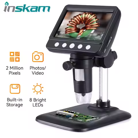 1000X Digital Microscope Camera 8LED 4.3inch Adjustable 8LED for Electronics Microscope Tool PCB 108