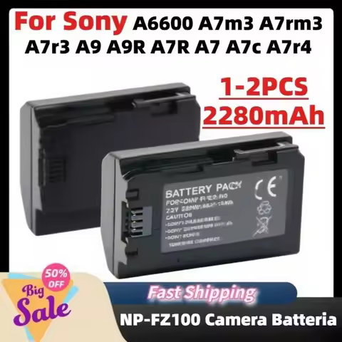 NEW 2280mAh NP-FZ100 NPFZ100 NP FZ100 Camera Batteria + charger for Sony A6600 A7m3 A7rm3 A7r3 A9 A9