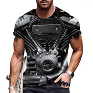 Car Engine Design 3D Printed Men's t-Shirt Summer Polyester o-Neck Short-Sleeved Plus Size Casual Hip-Hop Harajuku Loose Top 6XL