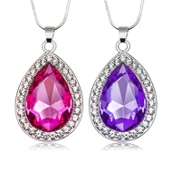 2Pcs/Set Sofia Princess Amulet Necklace Gift for Girls Teardrop Pandent Sofia Necklace Gifts