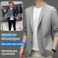 【SG STOCK】【Antiwrinkle/Thin/Ice silk /Sunscreen 】Men's Casual Blazer Anti UV and Sunscreen Clothes for Men ice silk  non-ironing casual suit