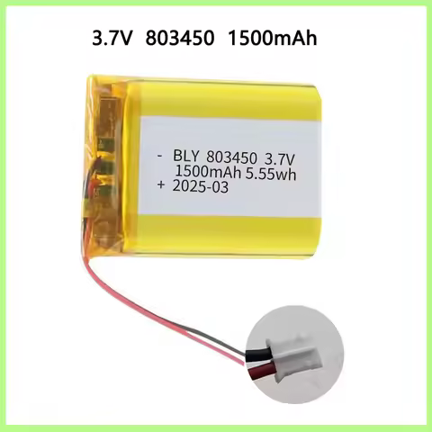 803450 3.7V 1500mAh Polymer Li-ion Rechargeable Battery PH2.0 Plug for Camera GPS Navigator MP5 Blue