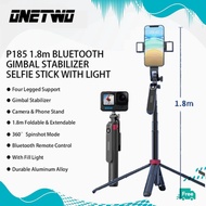 P185 Gimbal Stabilizer For Phone 1.8M Wireless Selfie Stick with Light Foldable Tripod Stand for Gop