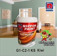 G1-C2-1 KS KIWI  1L / 5L /18L  NIPPON PAINT (SATIN GLO) - INTERIOR PAINT /   Cat Rumah Dalam
