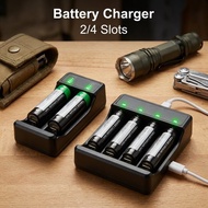 2/4 Slots Battery Charger Travel Battery Charger Lithium Ion Battery Charger Quick Rechargeable Batt