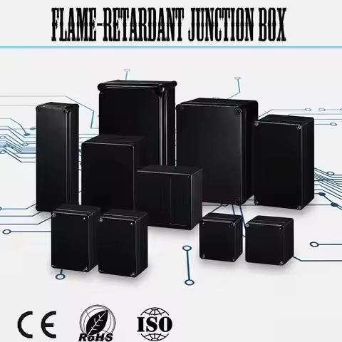 Black Flame-Retardant Outdoor Waterproof Junction Box, Made of ABS Material, With IP67 Water Resista