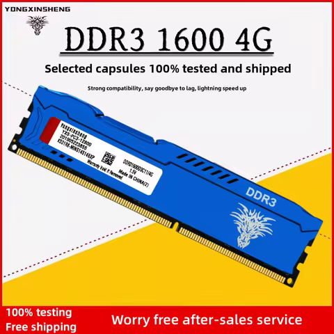 DDR3 4GB 8GB 1600MHz PC3-12800 240Pin CL11 DIMM Desktop Computer Cooling Vest Memory 1.5V RAM Comput