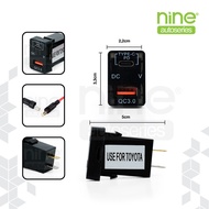 USB AND TYPE C SOCKET AND VOLTMETER TOYOTA INNOVA - NINE LX-TRIX LB1 - NINE AUTOSERIES