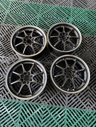 九成新 RAYS ce28 club racer 4x100 15寸 6.5J te38 連RAYS center cap