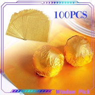 100Pcs Square Aluminum Foil Wrapper Golden Foil Candy Paper 10x10cm Chocolate Foil Wrapper Non-Toxic