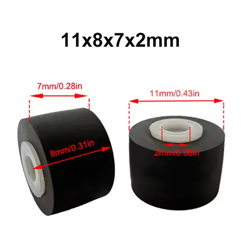 1pcs 11mmx8x7x2 Rubber Pinch Roller Belt Pulley For JVC Cassette Deck Movement Audio Tape Recorder D