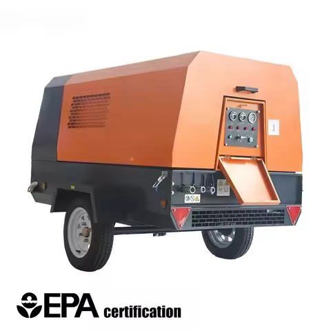 Factory Direct 185 250 400 450CFM 8Bar 10Bar Portable Diesel Engine Air Compressor Screw Type For Mi