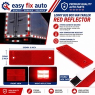 HARGA FOR 4 KEPING SAFETY REFLECTOR RED 2" X 6" FOR LORRY TRUCK BUS TRAILER BOX VAN