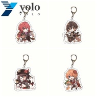 YOLO Anime Game Keyring, Cartoon HuTao Original God Key Chain, Bag Pendant Key Chain Clock Departure