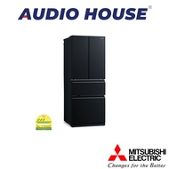 MITSUBISHI MR-LX55EY-GBK-P  442L 4 DOOR FRIDGE  GLASS BLACK  3 TICKS  W699xH1798xD723MM  1 YEAR WARR
