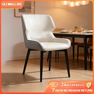 【LILI.SG】Italian Minimalist Dining Chair Ergonomic Backrest Dressing Stool Heavy Duty Metal Legs Wat
