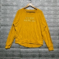 SUNDAY FUNDAY SECRET TREASURE VINTAGE CREW NECK SWEATSHIRT SHIRT LONG SLEEVE YELLOW LARGE 25x25