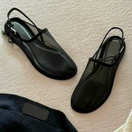 ZARAˉ Womens Shoes Mesh Fabric Mesh Shoes Round Toe Breathable Flat Casual Muller Shoes Covered Toe