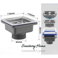 Afur strainer set square square water tank drain square 11x11cm stainless steel anti-rust