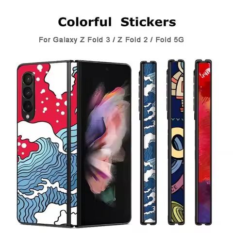 3D Colorful Anti-Scratch Phone Sticker For SAMSUNG Galaxy Z Fold6 5 3 5G Back+Hinge Film For Z Fold4