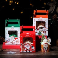 Christmas Cup Cake Packaging Box Single Grain Paper Cup Baking Portable Muffin Cup Pudding Wood Bran