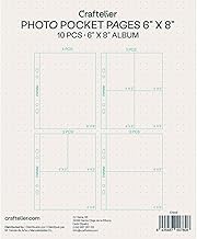 Craftelier - Pack of Clear Plastic Sleeves for Personalised Photo Albums | Includes 10 Sleeves of 6"