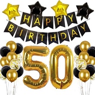30th 40th 50th 60th Birthday Party Decorations Balloons Set Happy Birthday Banner 18inch Five-pointe
