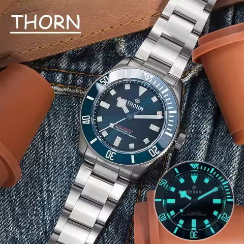THORN Titanium 39mm Dive Watch PT5000 Automatic Mechanical Movement Sapphire Luminous Ceramic Bezel