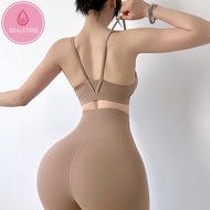 OzalCtree Sport Bra ผู้หญิงเซ็กซี่2022ใหม่เสื้อโยคะออกกำลังกายชุดชั้นใน Gym วิ่ง Naked-Feel Crop Tan