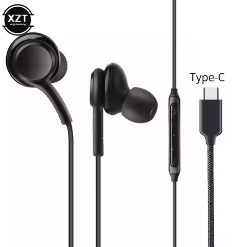 Headphones Wired Usb Type C Earphone for Samsung Galaxy Note S9 S8 S10 Plus S20 Ultra Noise Cancelin