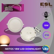 ESL LIGHTING IMITOS 8" LED 18Watt Downlight Round Warm White SIRIM Approved