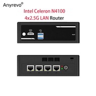 การออกแบบพัดลมมีในตัว2.5กรัม Intel Celeron N4100 Quad Core คอมพิวเตอร์ขนาดเล็ก4 Intel 2500M LAN พร้อ