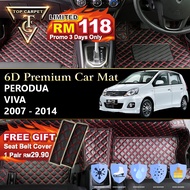 Top Carpet PERODUA VIVA ( 2007 – 2014 ) 6D PU Leather Car Carpet VIP Car Mat Floor Mat Alas Kaki Kar