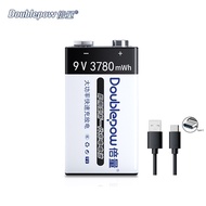 Doublepow 420mAh 9V Li-ion Rechargeable Battery USB Charging