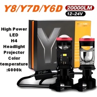 COD🔥Y8D/Y7D/Y6D H4 LED RHD Car Light H4 Mini Projector Lens 18000LM Headlight Bulb Car LED Bulb High