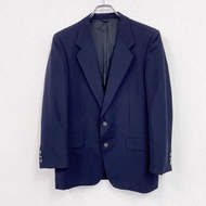 BALENCIAGA tailored jacket, blazer, navy, notched lapel, vintage.