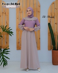Gamis set pasmina wanita dewasa terbaru kanaya one set ity crepe al hasan jumbo