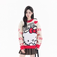 zuocisankon | เสื้อไหมพรมถักลาย Hello Kitty นุ่ม