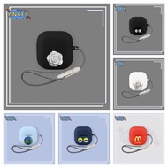 for Huawei FreeClip 2 Protective White camellia pattern Case Nylon Lanyard Soft Cover Shells Washabl