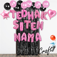[PAKET] Dekorasi Balon Warna Warni SIMPLE TEDHAK SITEN CURTAIN Backdrop Tedak Siten