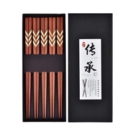❣️Japanese Style Solid Wood Chopsticks Pointed Household High-End Anti-Slip Anti-Mildew High Tempera