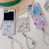 SNAPFIT Case Samsung Galaxy Z Flip 7 Flip7 SNAPFIT Clear Transparent Painted Pattern Design Hinge Pr