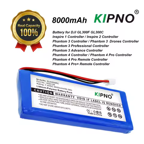 KIPNO 7.4V 8000mAh Battery for DJI GL300C GL300E GL300F Inspire 1/2/3/4 Controller Phantom 4 pro 165