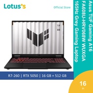 Asus TUF Gaming A16 FA608U-HRV068W WUXGA 165Hz Grey Gaming Laptop (R7-260,16GB,512GB,NV 8GB,16",W11)