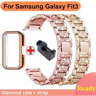 Diamond case + Strap For Samsung Galaxy Fit 3 Strap Samrt Watch Diamond Samsung fit 3 Strap Bumper P