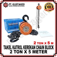 Chain Block 2 Ton x 5 Meter Manual Hoist Pulley Pulley Goods Transport Equipment Chain Block 2 Ton x