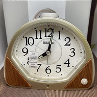 [TimeYourTime] Seiko Clock QHK057G White Dial Analog Quiet Sweep Silent Movement Constant Light Quartz Alarm Clock QHK057