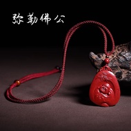 Amulet Necklace Cinnabar Necklace Pendant Cinnabar Necklace Pendant Maitreya Buddha Pendant Safe Amu