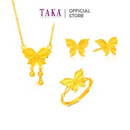 TAKA Jewellery Butterfly's Golden Dance 999 Pure Gold - Choose Necklace, Earrings, Ring